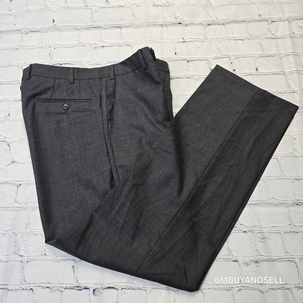 J. Hilburn Vitale Barberis Canonico Revenge Super 150s Wool Pants Grey 35x31